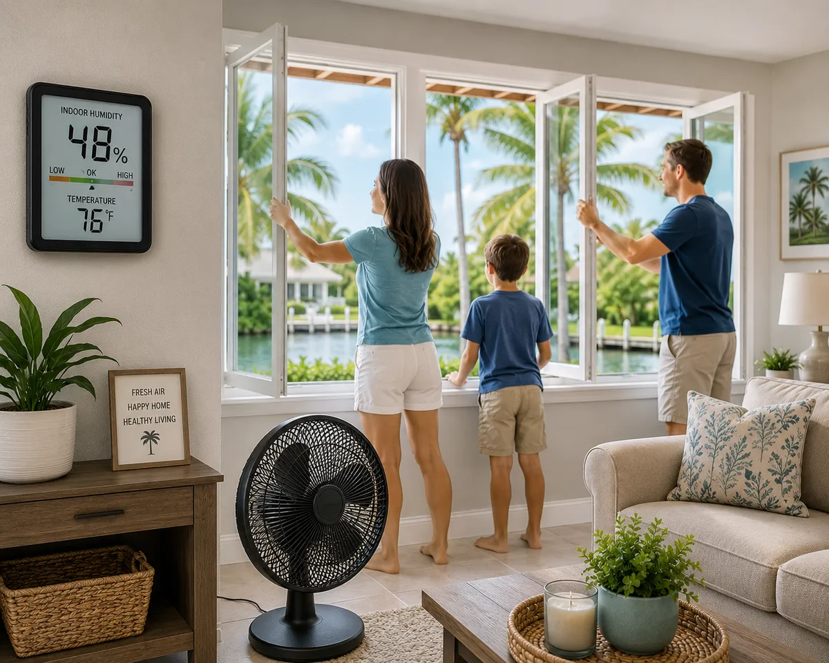 Natural ventilation and air circulation for moisture control in Florida homes
