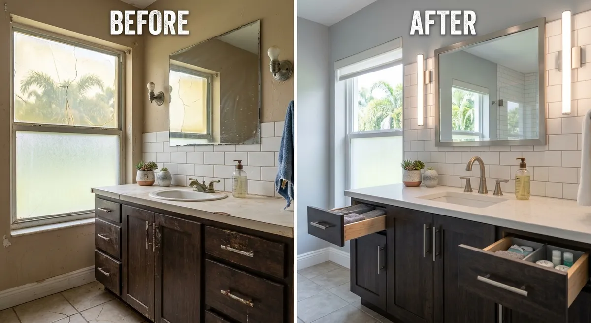 Budget bathroom renovation results Southwest Florida